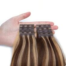 10Pcs Double Inject Hole Weft Hair Extension, Twin Tab, Natural Pull Through Micro Hair, Natural Look Hairpiece For Salon Natural High Quality Real Remy Human Hair - Multicolor - View 21