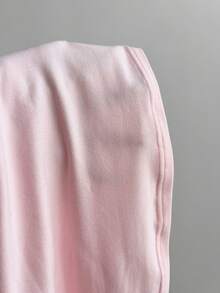 Elamini 女士休闲度假V领蕾丝边连帽修身抽绳短袖卫衣，适合夏季、情人节、度假、返校季穿着 - 粉色 - 查看 8