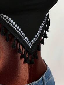 Amplova 2026 Music Festival Black Bandeau Top, Headscarf Bandeau Top For Women - Black - View 14