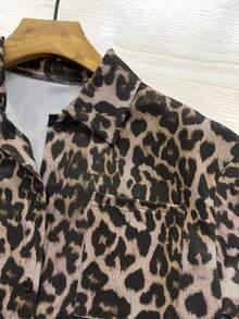 Resyla Women's Spring/Summer New Arrival Leopard Print Short Sleeve Casual Shirt - Multicolor - View 3