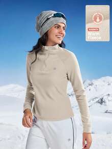 In My Nature Chaqueta de forro polar con cremallera cálida para mujer para uso al aire libre, otoño/invierno - Albaricoque - Ver 5