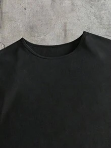 AXEPEAK Camiseta de tirantes con decoración de strass, estilo callejero estadounidense creativo - Negro - Ver 4