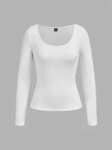 Tseoso 2件装黑白女士休闲纯色针织圆领长袖修身保暖内衣 - 升级弹力面料，秋冬季舒适保暖层，居家、户外、运动及日常穿着皆宜 - 彩色 - 查看 8