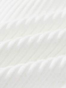 SHEIN Playful Pals 3件套女婴百搭休闲纯色弹力打底裤，可作裤子、紧身裤、婴儿裤、婴儿长裤，针织灯芯绒材质，适合春、夏、秋、冬四季穿着。 - 白色 - 查看 5