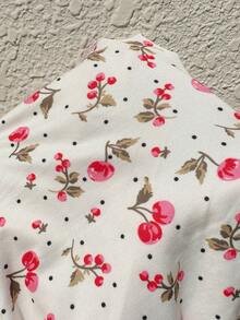 Sunnyshic Women's Cherry Polka Dot Knit Print Fitted Spaghetti Strap Mermaid Dress - Multicolor - View 4