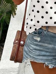 Selamara Áo tank top cổ chữ V chấm bi thời trang mới, kiểu dáng thường ngày, đa năng, bán chạy nhất dành cho nữ. - Nhiều màu - Xem 3