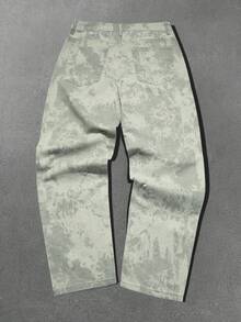 Manfinity EMRG Men's Casual Tie-Dye Rhinestone Embellished Luxury Straight Leg Wide Pants - Multicolor - View 2