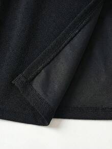 Young Girl Black Velvet Star Glitter Casual Mini Skirt - Black - View 4