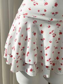 Elamini Women's Floral Off-Shoulder Ruffle Hem Mini Dress - Multicolor - View 4