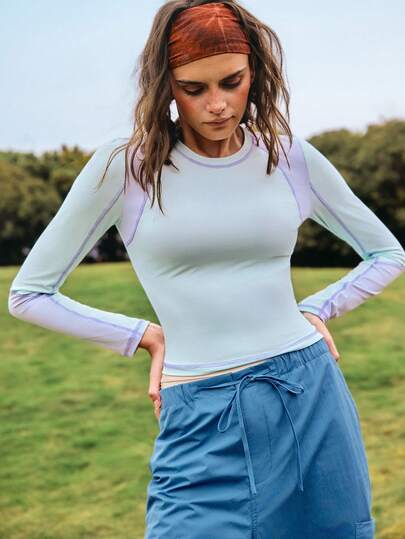 Medorelle Women's Outdoor Moisture-Wicking, UV-Resistant, Slimming Long Sleeve Sports T-Shirt, Autumn