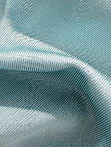 Swim Mod Cadet Blue Plain Bandeau Bikini Set For Women Knot Detail Swimwear With Thongs - Cadet Blue - View 6