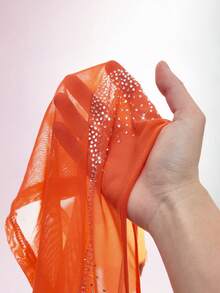 Amplova 2026 Nuevo Crop Top sin espalda decorado con cristales de moda Y2K para mujer, verano - Naranja - Ver 13