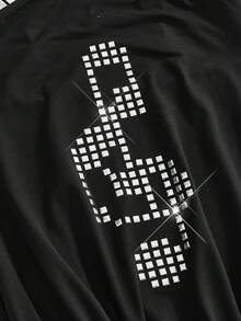 ROMWE Avant 女士性感露背吊带亮片装饰连衣裙 - 黑色 - 查看 4