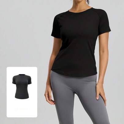 Blusa Deportiva para Mujer de Manga Corta – Diseño con Panel de Malla Transpirable en la Espalda, Tela Elástica y Ligera, Ideal para Yoga, Gimnasio o Entrenamiento Diario (Colores Versátiles Disponibles)