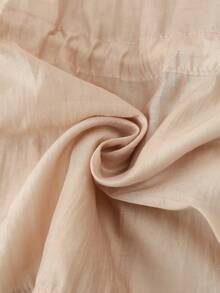 GlowEve 女士时尚翻领抽绳褶皱优雅浪漫休闲日常约会通勤晚宴春夏风衣 - 杏色 - 查看 4