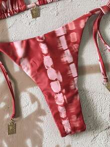 Swim Vcay Bộ 2 bikini nữ mùa hè in họa tiết ngẫu nhiên, dây mảnh, trang trí kim loại, gợi cảm. - Nhiều màu - Xem 6
