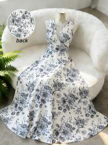 GlowEve 女士优雅印花无袖连衣裙，夏季 - 彩色 - 查看 1