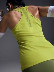 Powerista Áo ba lỗ thể thao cổ tròn màu trơn dành cho nữ mặc hàng ngày - Màu vàng - Xem 1