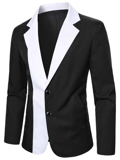 Manfinity AFTRDRK Colorblock Business Style Men's Suit Jacket