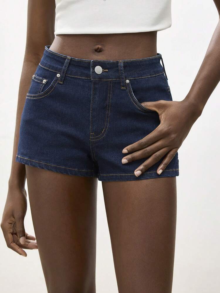 SHEIN Maija Damskie szorty z denimu w stylu casual, letnie