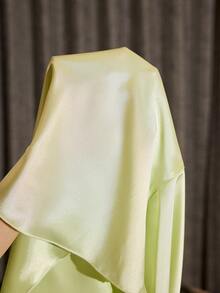 SHEIN 2pcs Women V-Neck Camisole Top And Shorts Pajama Set, Elegant Satin, Grass Green, Lace Trim, All Season - Green - View 7