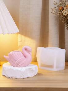 Romantic Swan Candle Mold - Silicone, Heart-Shaped, Ideal For Making Handmade Fragrance Wax And Soap, Perfect Gift For Couples, Candle Making Mold|Romantic Gift Idea|Silicone Mold - White - View 4