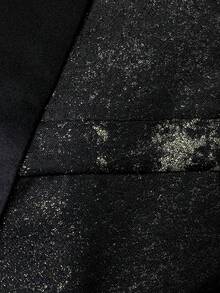 Manfinity AFTRDRK Fashionable Business Commute Gold Foil Men's Suit Jacket - Black - View 5