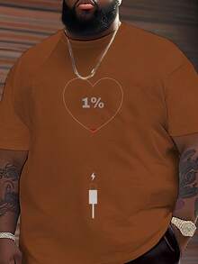 Manfinity Homme Duck Pattern Print Design On Abdominal Muscles, Men's Fashionable Summer Casual Sportswear, Men's Top - Brown - View 5