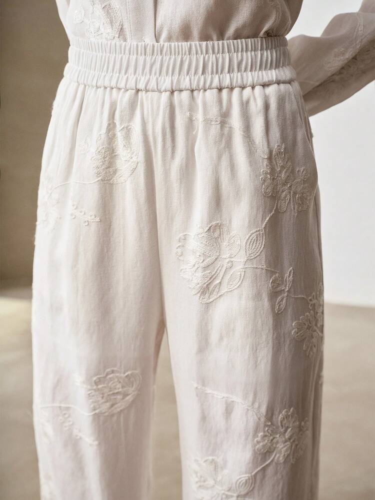 WOMEN'S EMBROIDERED ELEGANT TROUSERS, CUSTOM-MADE