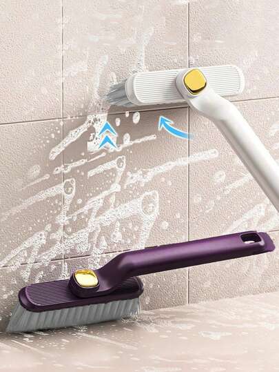1/2 piezas Cepillo multifuncional para el hogar sin ángulos muertos, cepillo para limpiar baños, inodoros, pisos y cocinas con rotación