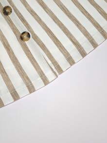 Franclia 百搭休闲连衣裙，适合度假、商务、通勤、约会、派对、海滩、日常穿着 - 无袖V领纽扣装饰短款连衣裙，优雅时尚 - 白色 - 查看 6