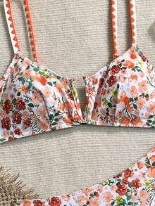 Vaytide Conjunto de bikini de traje de baño con estampado floral sexy para mujer - Multicolor - Ver 3