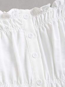 Sweetra Spring/Summer New Minimalist Pleated Camisole Shirt, Versatile & Comfortable - White - View 3