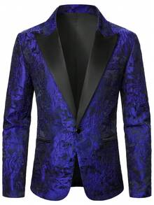 Manfinity AFTRDRK Business Commute Jacquard Weave Men's Suit Jacket - Blue - View 5