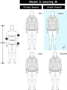 Manfinity Campus Court Men's Letter Print Zip-Up Casual Sweatshirt - Black - View 8