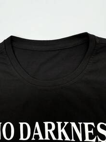 Manfinity Homme Men's Bulb Letter Print Short Sleeve Loungewear Top - Black - View 4