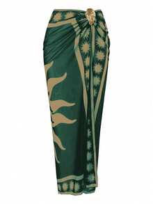 Swim Oasis 2026新款女士泳装文胸印花网纱长裙沙滩休闲泳装套装（3件套） - 彩色 - 查看 5