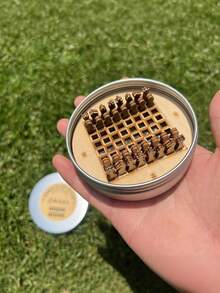 Zazumi 1件，旅行罐装国际象棋，木制工艺国际象棋，口袋国际象棋圆形对子，旅行套装国际象棋，复古棋盘，派对活动礼品 - 彩色 - 查看 6