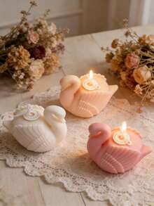 Romantic Swan Candle Mold - Silicone, Heart-Shaped, Ideal For Making Handmade Fragrance Wax And Soap, Perfect Gift For Couples, Candle Making Mold|Romantic Gift Idea|Silicone Mold - White - View 2