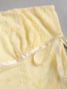 Sweetra Blusa con escote asimétrico, lazo de encaje y estilo Y2K sexy - amarillo ganso - Ver 6