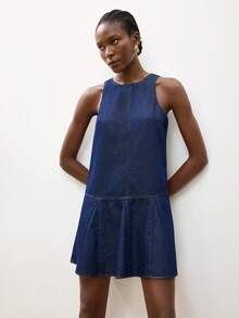 Maija Women's Casual Sleeveless Denim Dress, Summer - Dark Wash - View 6