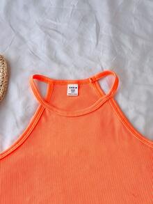 Girls' Knit Vest Top And Printed Skirt Set, Suitable For Daily Commute, Outings, And Exhibition Events, Lively And Cute Style, Teen Summer Outfit Set, Teen Set, Summer Holiday - Multicolor - View 8