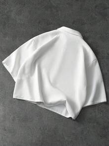 PAVTROS Herenoverhemd met verlaagde schouders, korte mouwen, knoopsluiting aan de voorkant, losse pasvorm, zomer, Valentijnsdag, lente/zomer, cadeau voor mijn vriend, Mardi Gras, vintage, streetwear, feest, St. Patrick's Day, uitgaan, veelkleurig geborduurd bloemenpatroon, cardigan van gestructureerde stof, kort overhemd voor mannen - Wit - Bekijken 6