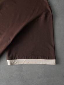 PAVTROS Men's Casual 2 Pieces Set Letter Print Color Block Round Neck Short Sleeve T-Shirt And Drawstring Shorts,All Shades Of Brown,Summer,Prom,Streetwear - Multicolor - View 8