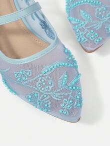 CUCCOO HITCHD Zapatos planos casuales y versátiles con diseño de hebilla para mujer - Celeste - Ver 9