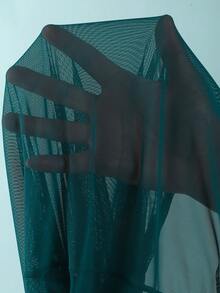 Swim Chiccia 春夏三件套：纯色钢圈可调节吊带上衣、高腰比基尼泳裤和网纱裙，女士优雅泳装套装，适合海滩度假 - 青碧色 - 查看 6