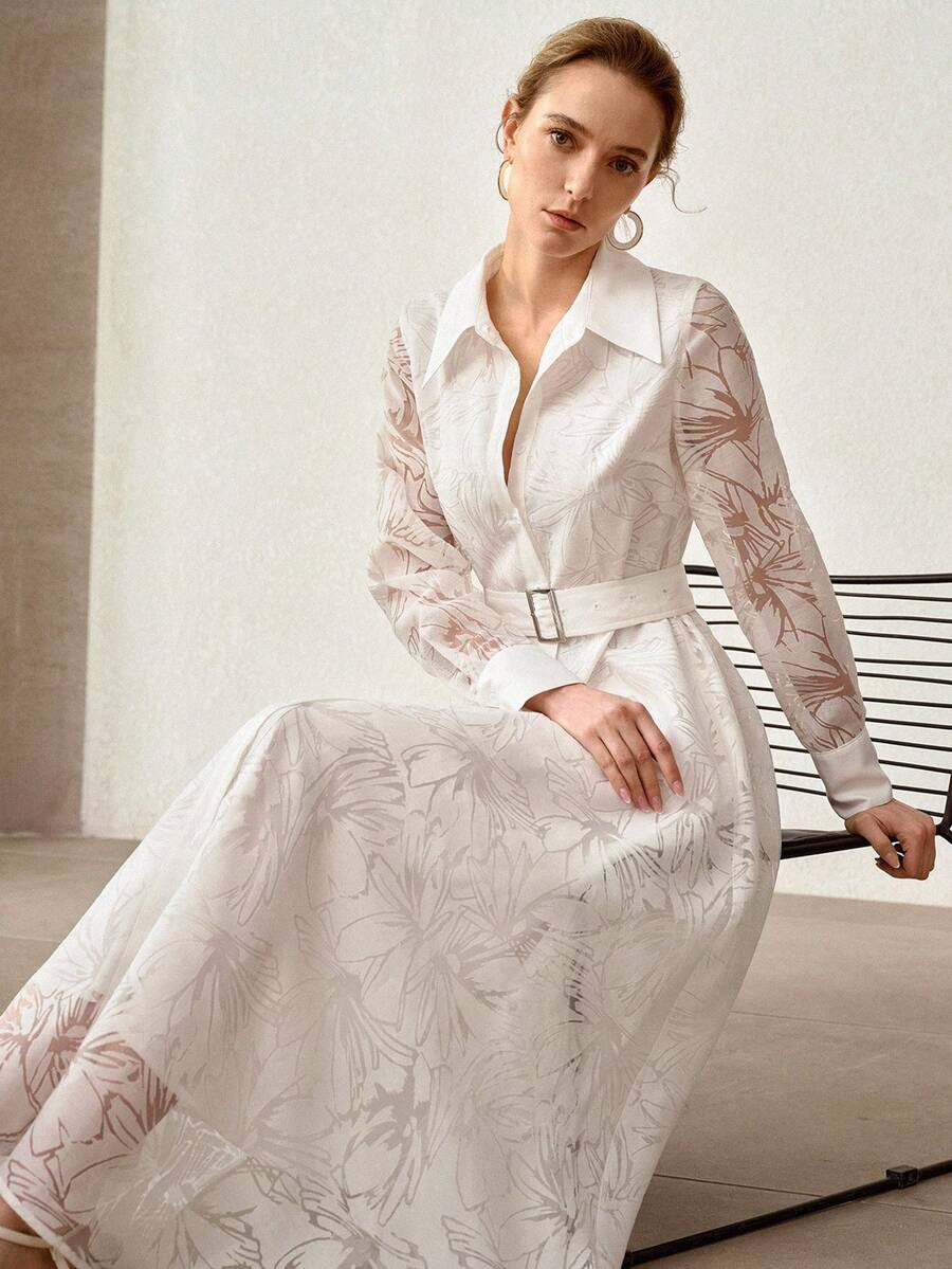 MOTF PREMIUM WOMEN'S FRENCH LUXURY DESIGN SENSE ELEGANT LONG DRESS - White - View 1