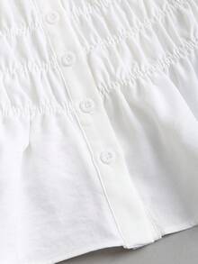 Sweetra Spring/Summer New Minimalist Pleated Camisole Shirt, Versatile & Comfortable - White - View 4