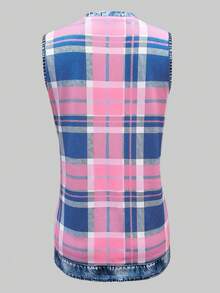 EMERY ROSE Áo camisole nữ mùa hè kẻ caro phối họa tiết cổ tròn. - Nhiều màu - Xem 2