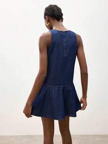 Maija Women's Casual Sleeveless Denim Dress, Summer - Dark Wash - View 2